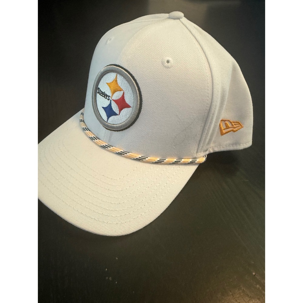 New Era Steelers Rope Hat OSFM White Like New 9SEVENTY Snapback Cap